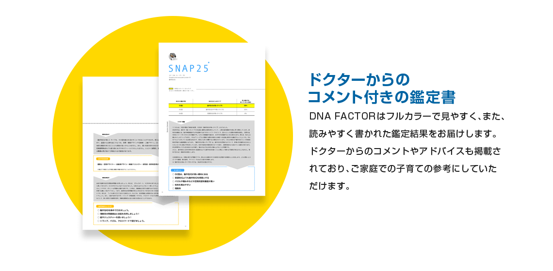 ドクターからのコメント付きの鑑定書