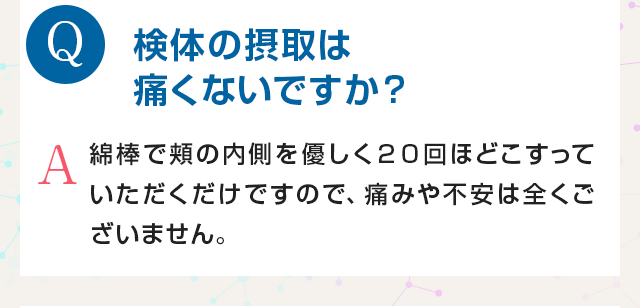 検体の摂取は痛くないですか？