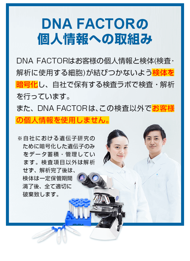 DNA FACTORの個人情報への取り組み